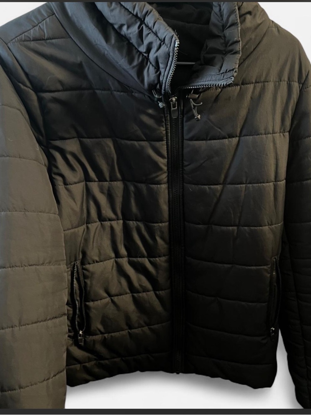 Fabletics Men's Black Quilted Puffer Jacket